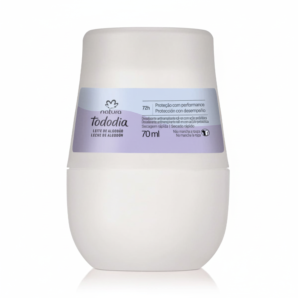 Desodorante Antitranspirante Roll-on TodoDia Leite de Algodão 70ml | Natura