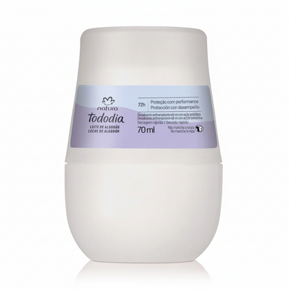 Desodorante Antitranspirante Roll-on TodoDia Leite de Algodão 70ml | Natura