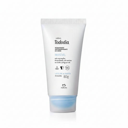 Antitranspirante em Creme Natura Leite e Algodão TodoDia Invisível 80g