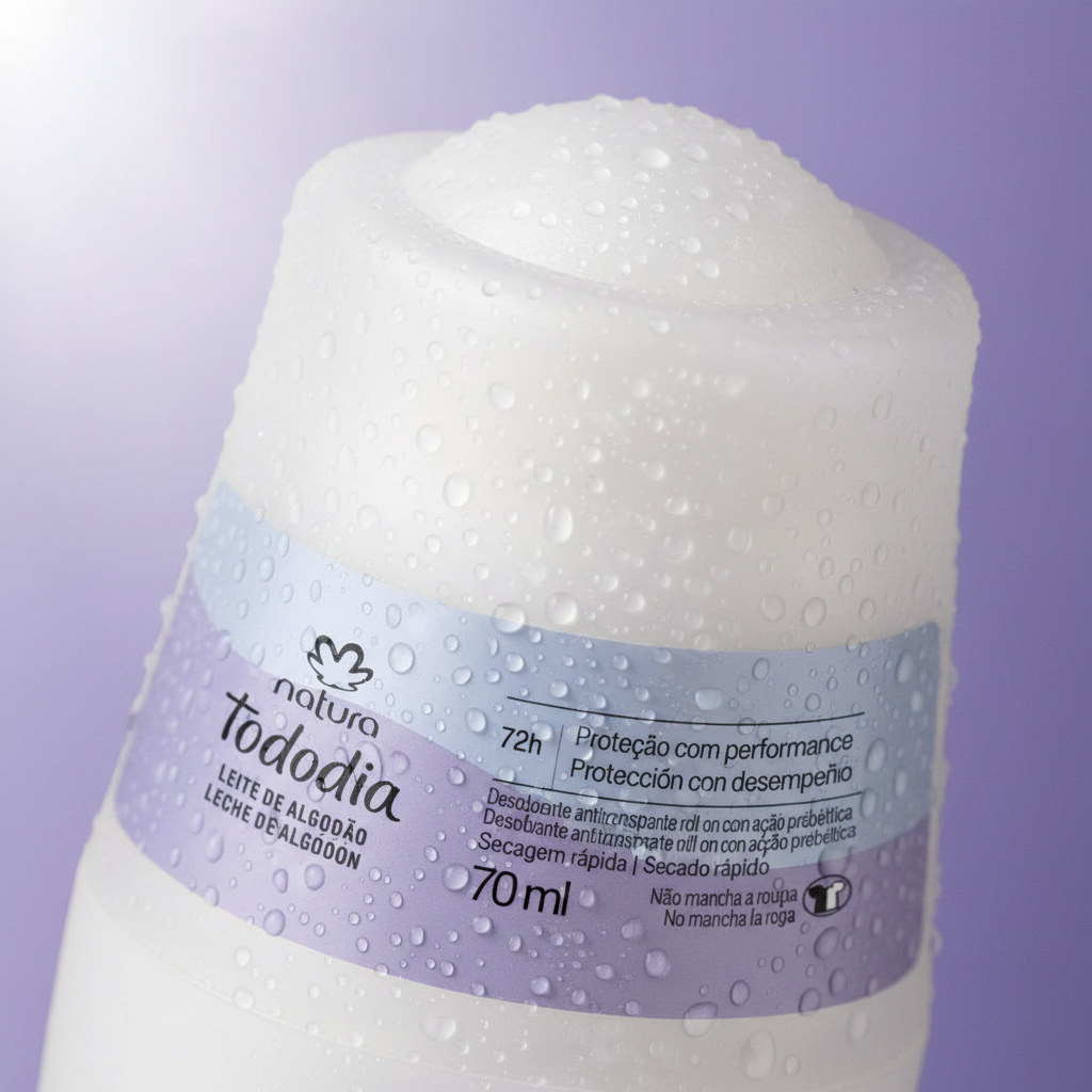 Desodorante Antitranspirante Roll-on TodoDia Leite de Algodão 70ml | Natura