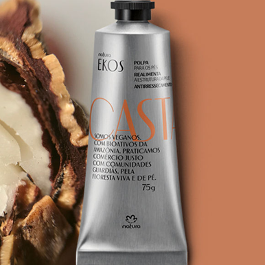 Castanha Creme Esfoliante mãos e pés - EKOS - 60G